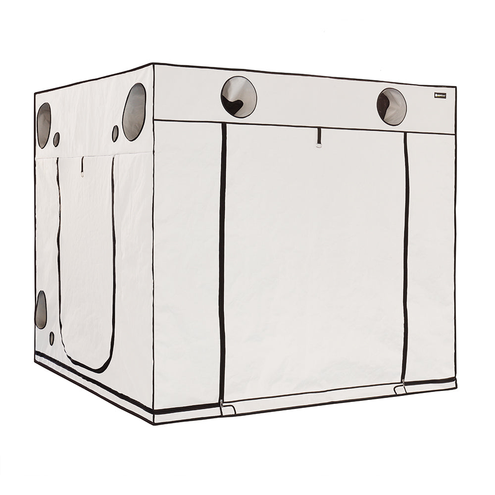 HOMEbox Ambient Q240+ Growbox 240x240x220 cm – Detail Anschlüsse und Rahmen