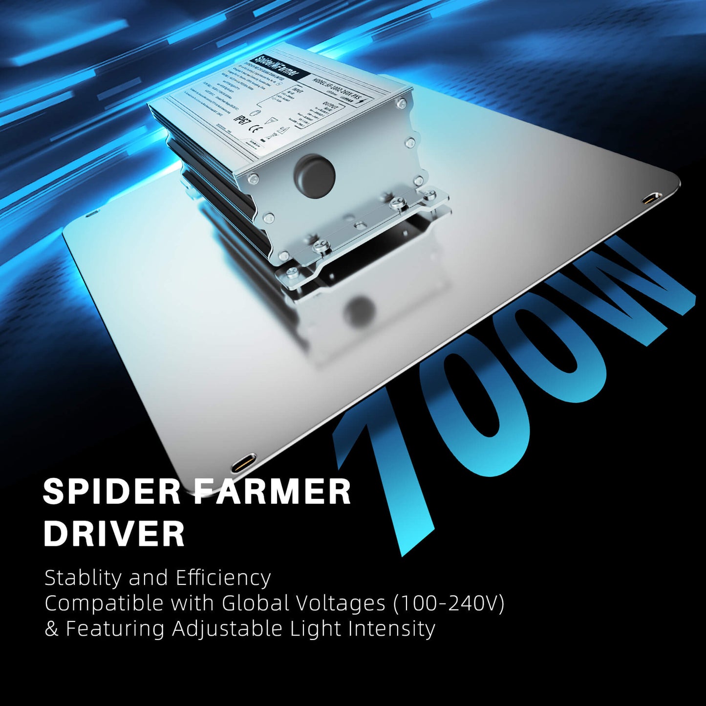 Spider Farmer SF1000D 100W – Dimmbox mit Drehregler, neu seit 2026