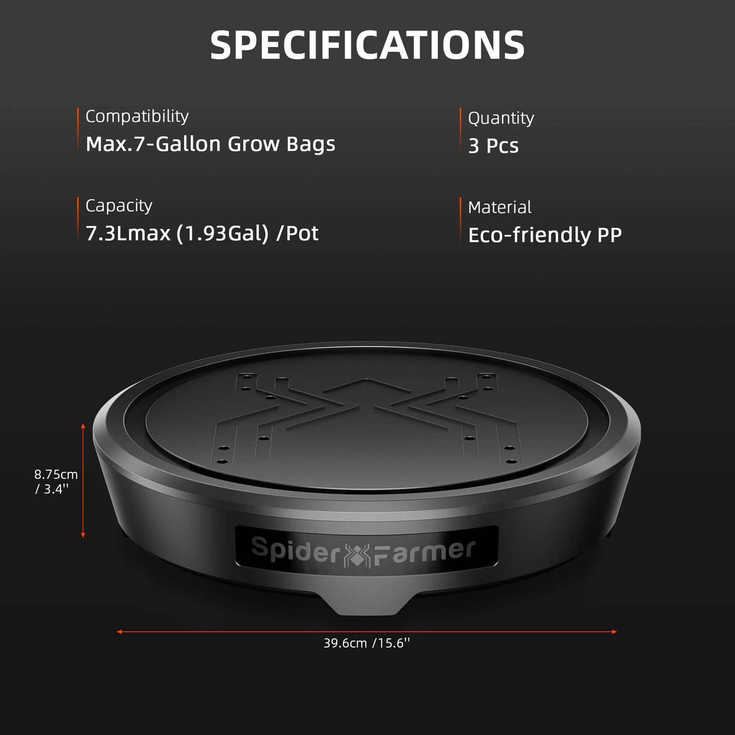 Spider Farmer 3 Pack Gravity FEd Silent self Watering