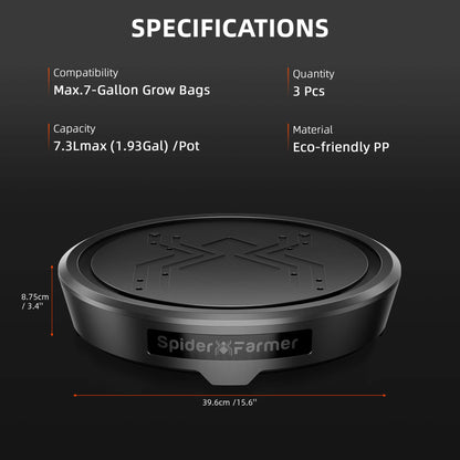 Spider Farmer 3 Pack Gravity FEd Silent self Watering