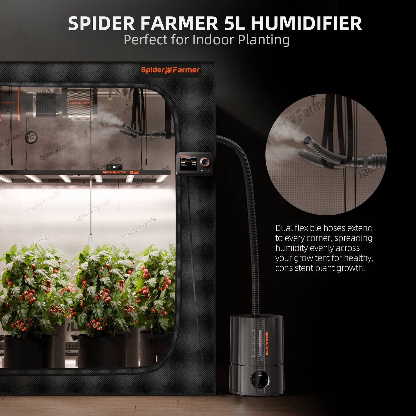 Spider Farmer 5 L Smart-Luftbefeuchter für Growbox & Growzelt