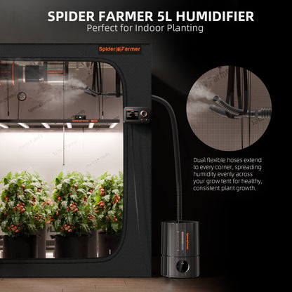 Spider Farmer 5 L Smart-Luftbefeuchter für Growbox & Growzelt