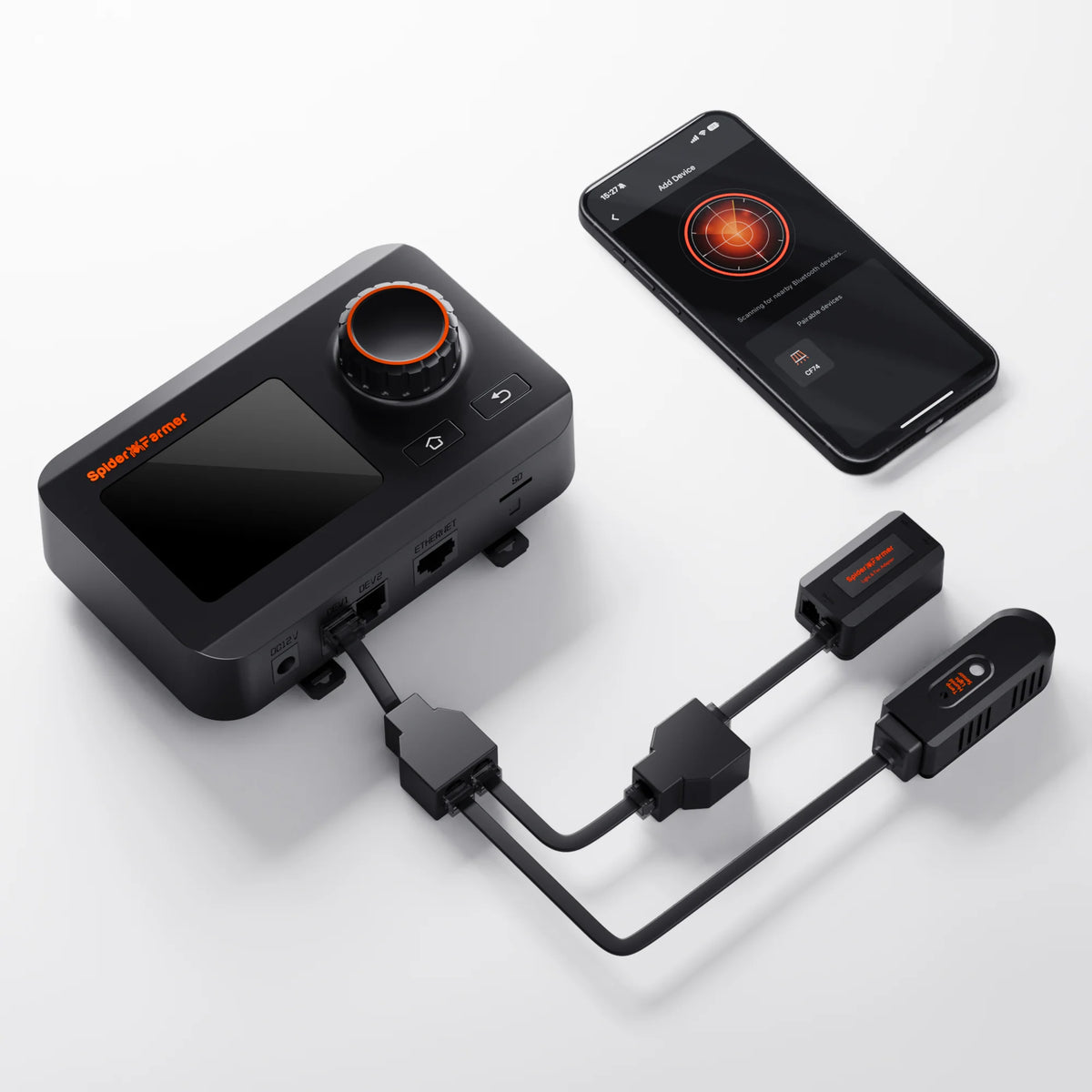 Spider Farmer GGS Controller Kit – Controller mit Display, Sensor und RJ12-Verteiler