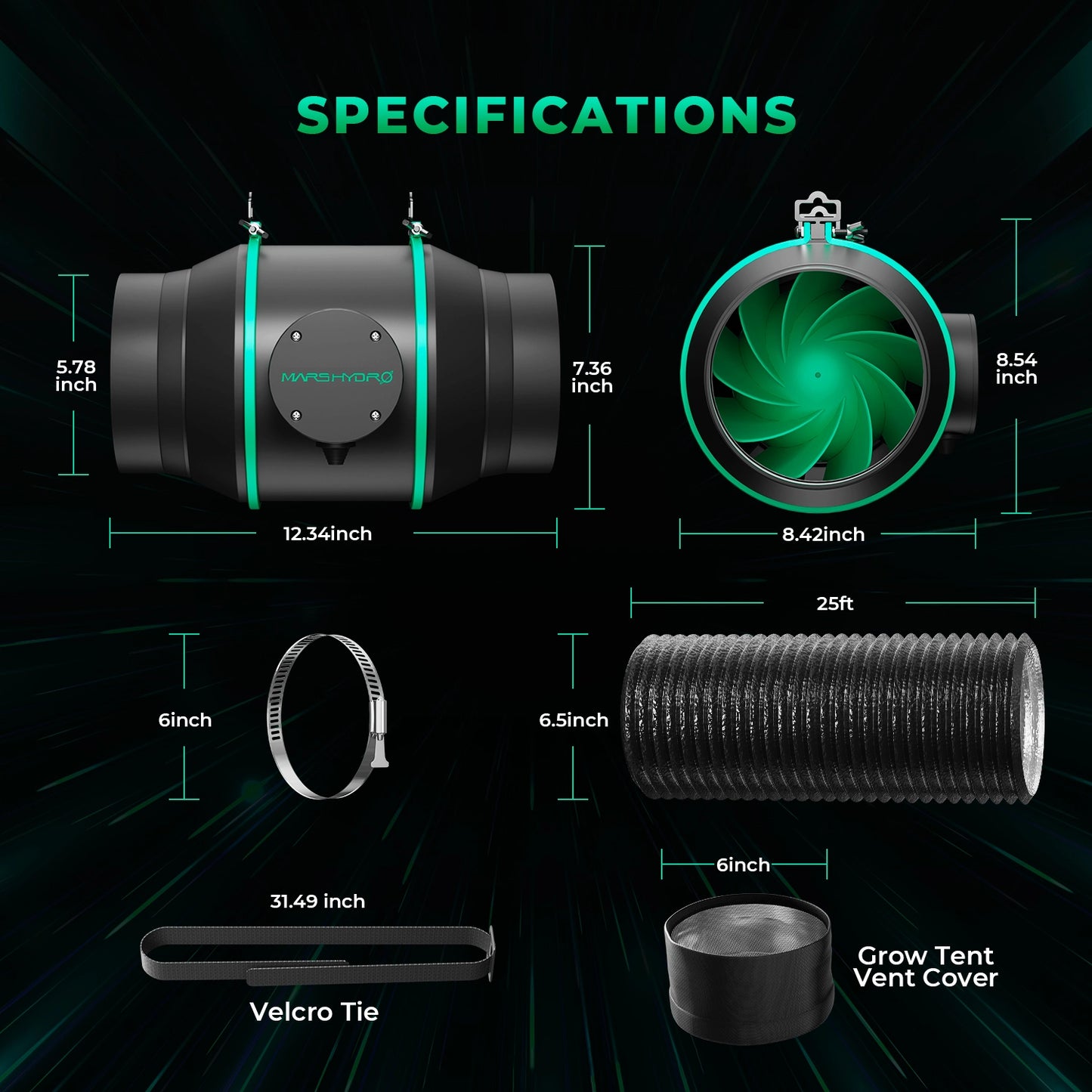 Mars Hydro FC-E4800 LED Komplett Set 100x100x180cm