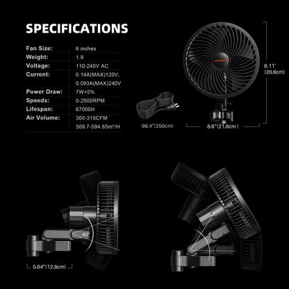 Spider Farmer 6-Inch Clip Ventilator