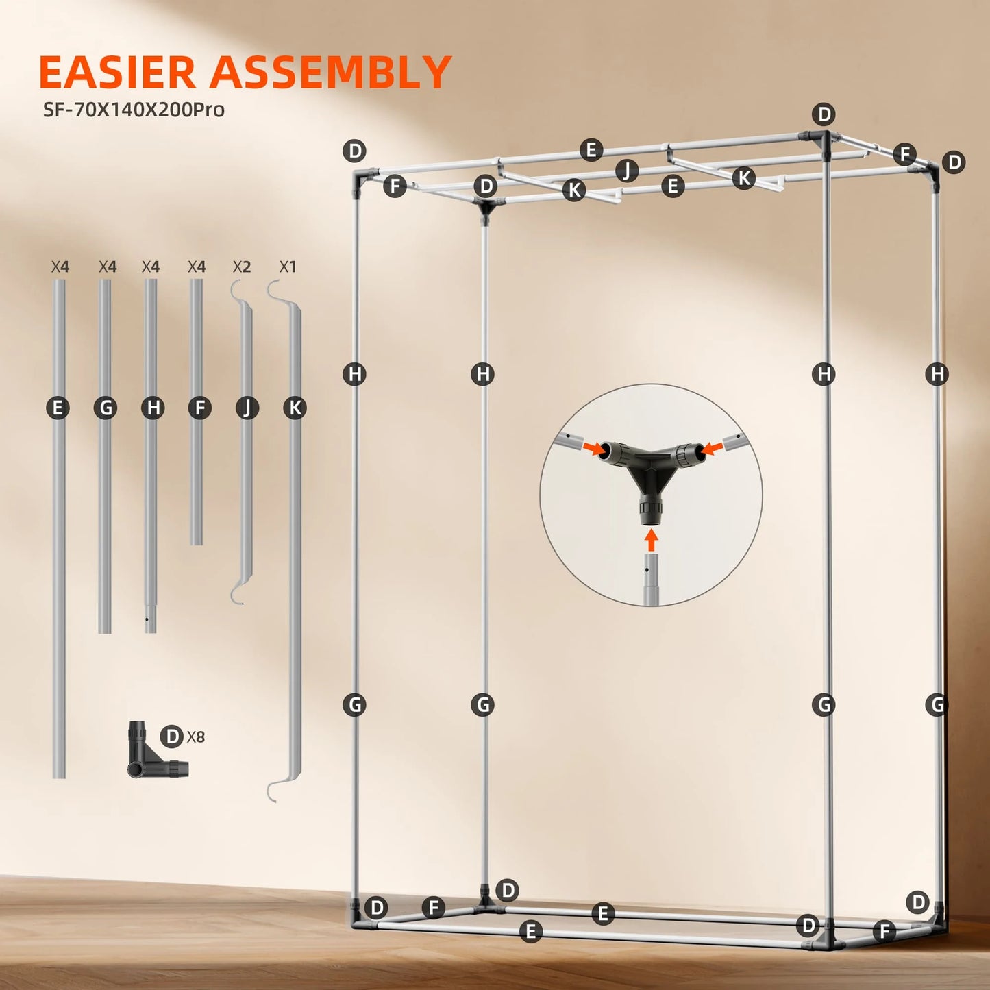 Spider Farmer 140x70x200cm Komplett Set Pro SF2000 LED 200 Watt mit Smarter Steuerung