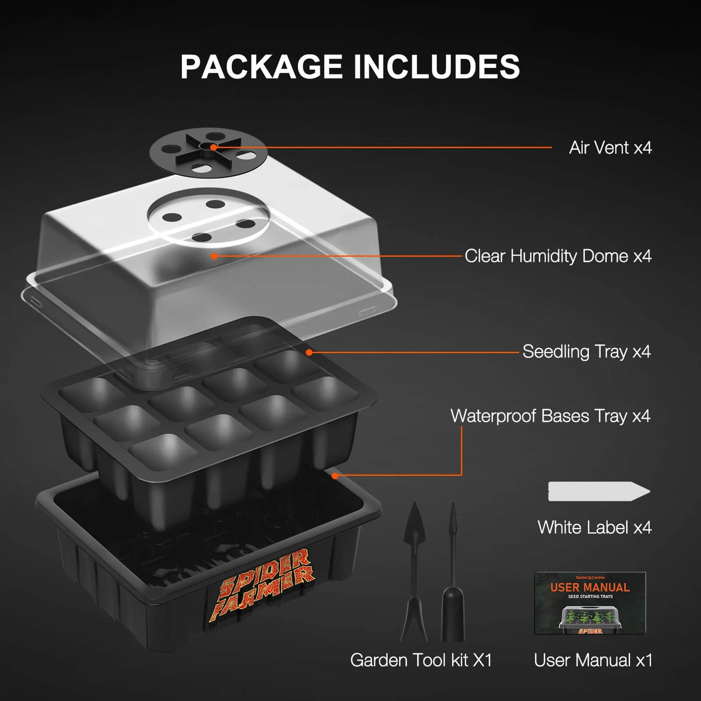 4 Pack Spider Farmer Seedtray - Anzuchtbox