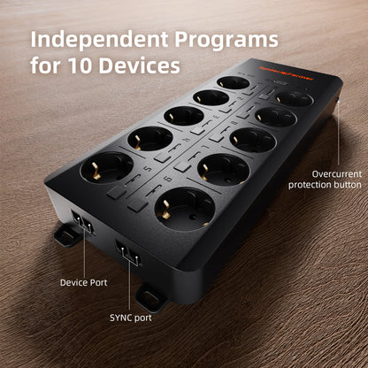 Spider Farmer GGS AC10 Smarte Steckdosenleiste mit Temperatur-, Feuchtigkeits- und Lichtsensor