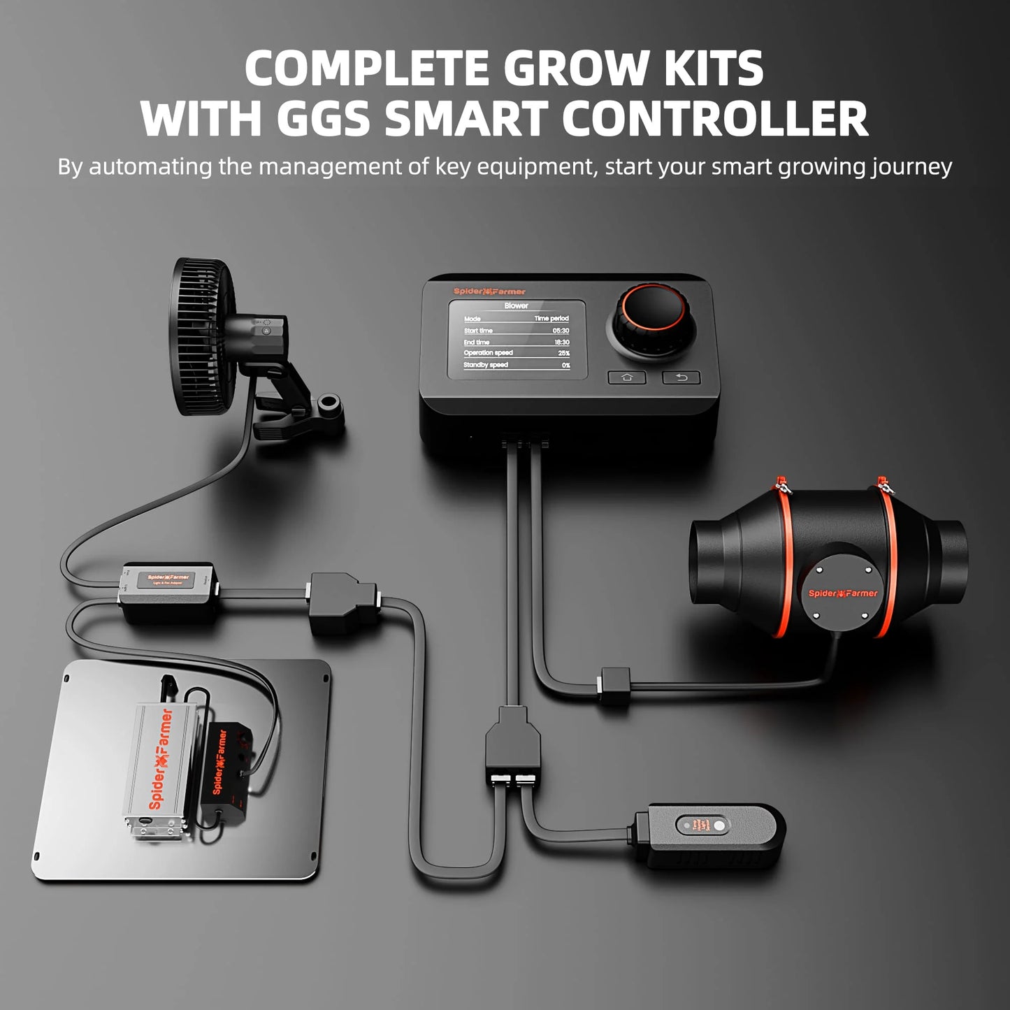 Spider Farmer 60x60x180cm Komplett Set Pro SF1000 LED 100 Watt mit Smarter Steuerung