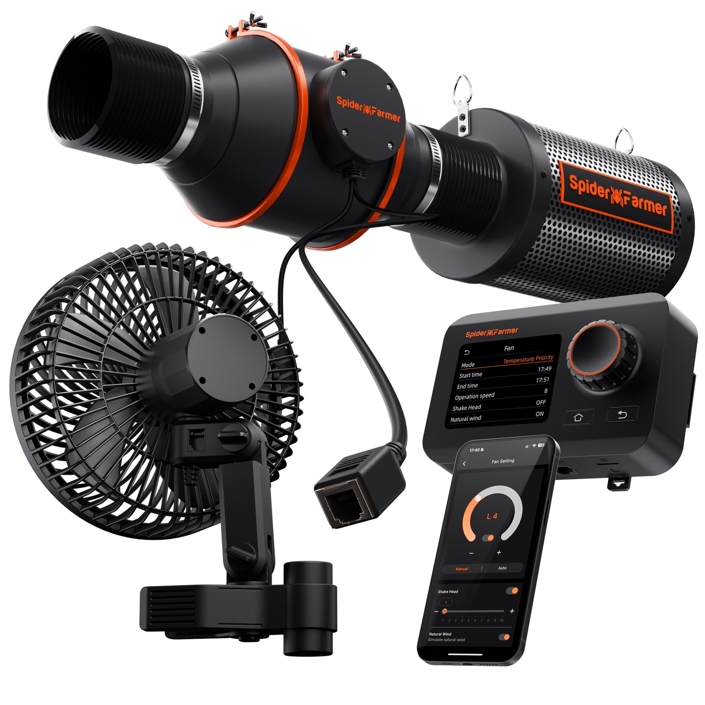 2025 Spider Farmer GGS Controller Kit with Next-Gen 6” Clip Fan