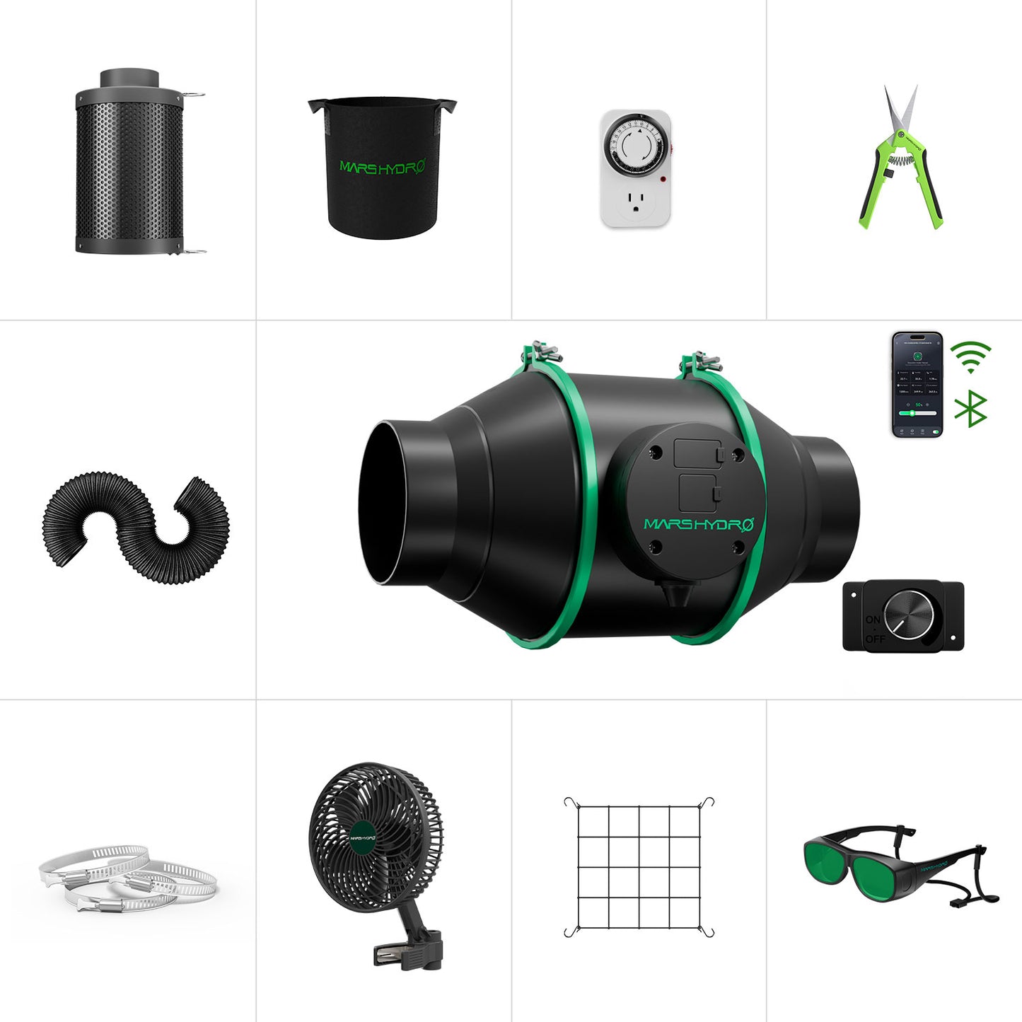 Mars Hydro 4-Zoll iFresh Komplett-Ventilator-Kit