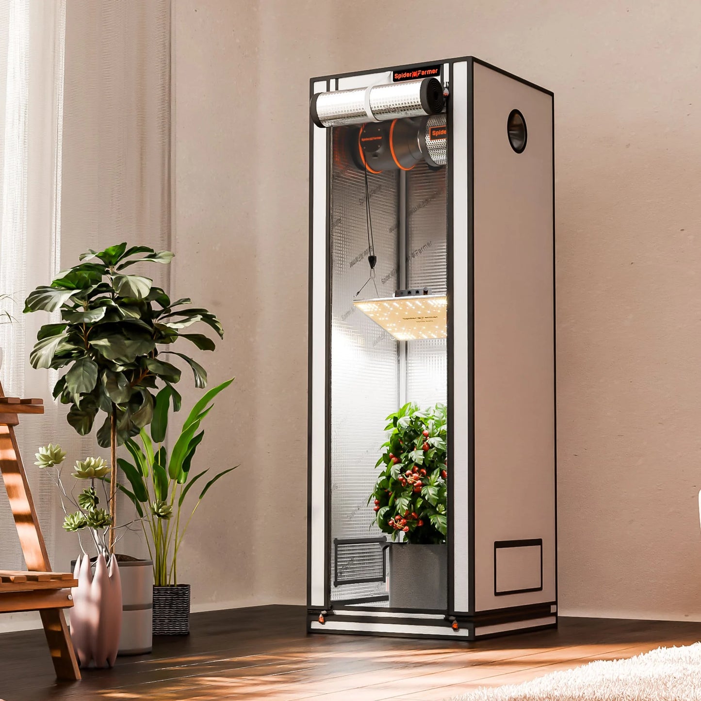 Spider Farmer 60x60x180cm Komplett Set Pro SF1000 LED 100 Watt mit Smarter Steuerung