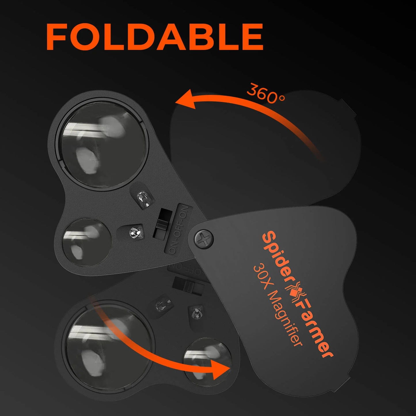 Spider Farmer® 30X-60X Jewelers Loop Magnifier mit LED Licht - Trichomen Lupe