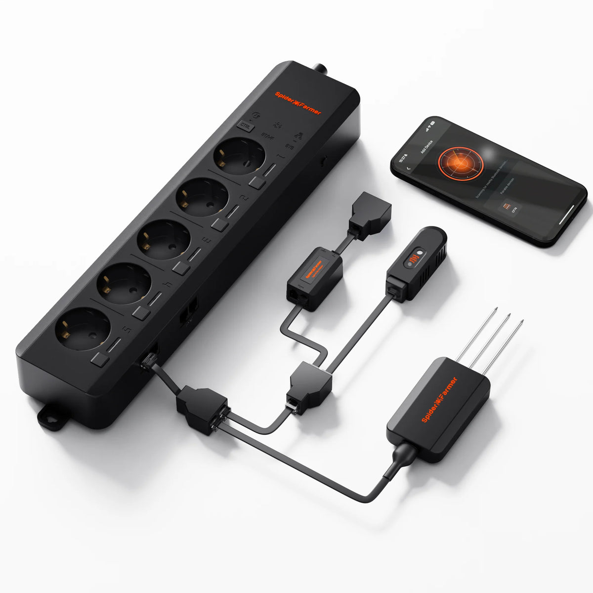 Spider Farmer GGS AC5 – smarte Steckdosenleiste mit 5 Steckdosen und Klimasensor