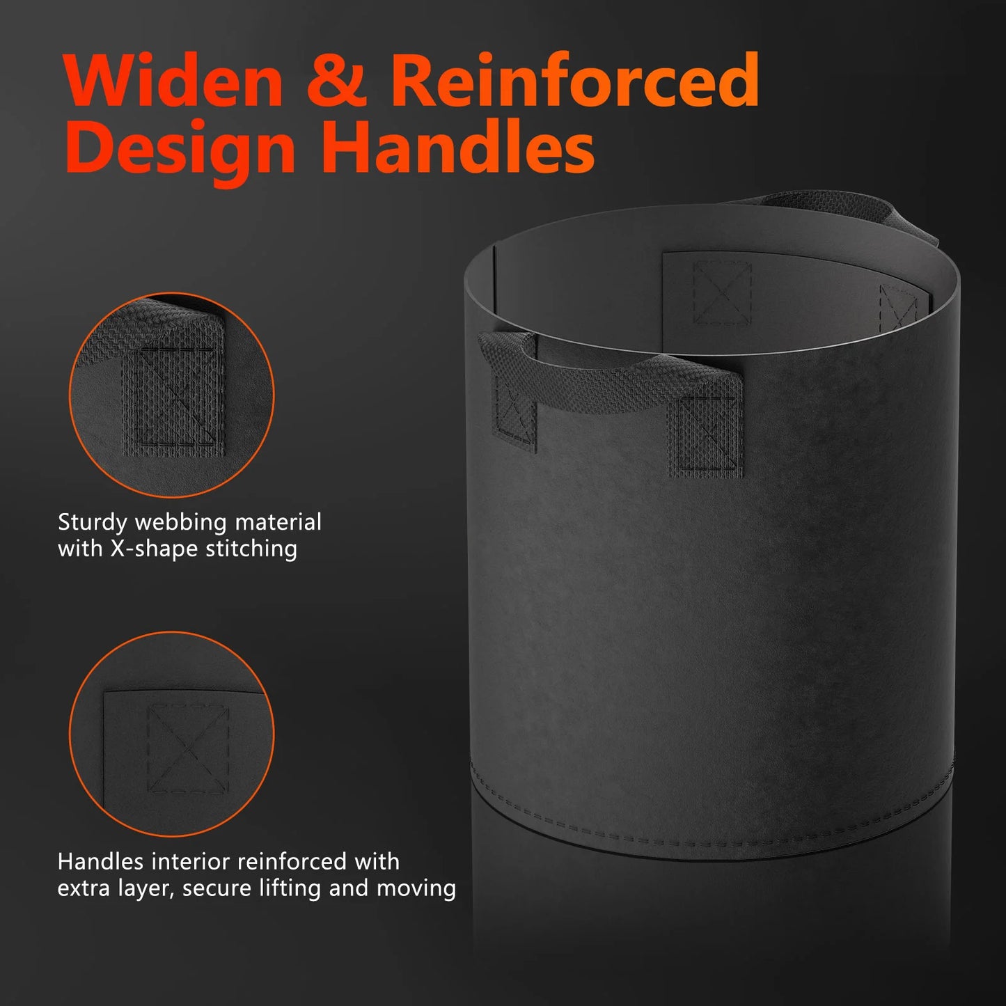 Spider Farmer 5 Gallon (19 Liter) Planting Grow Bag 5 Packs -Stofftöpfe