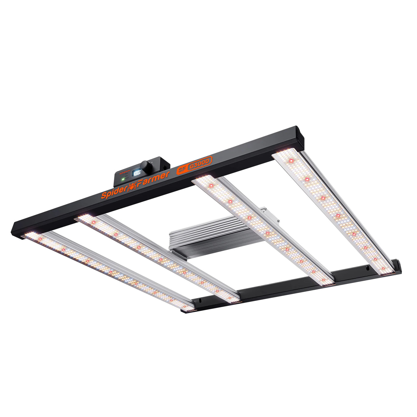 Spider Farmer G3000 300W LED Growlampe – vier Bars mit Bridgelux-Dioden, Ansicht von unten