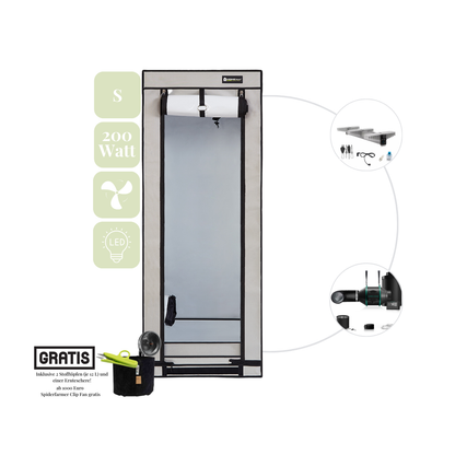 Homebox S Grow Set + SANlight 3-60 1.5 200 W +Thermostat-Lüfter