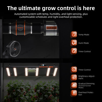 Spider Farmer GGS AC5 Smarte Steckdosenleiste mit Temperatur-, Feuchtigkeits- und Lichtsensor