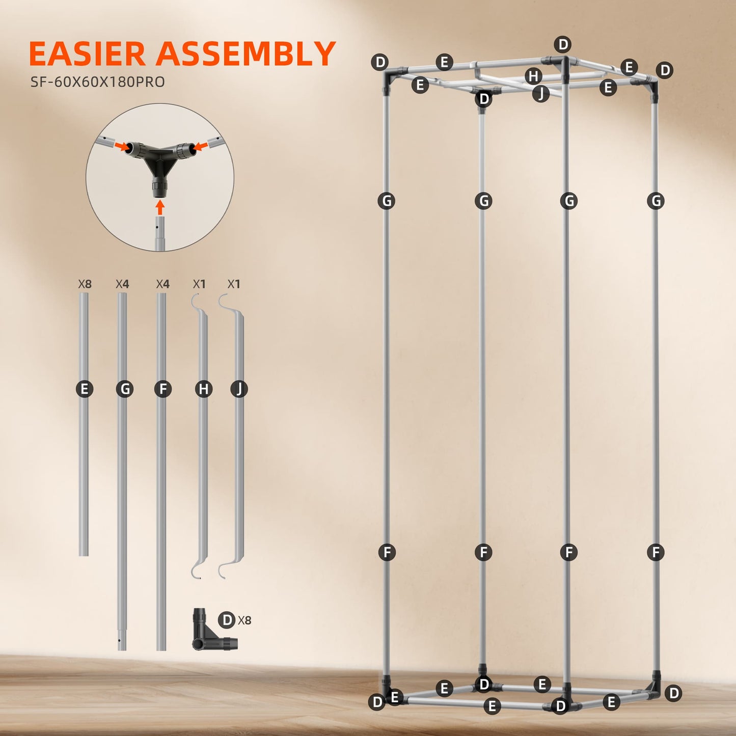 Spider Farmer 60x60x180cm Komplett Set Pro SF1000 LED 100 Watt mit Smarter Steuerung