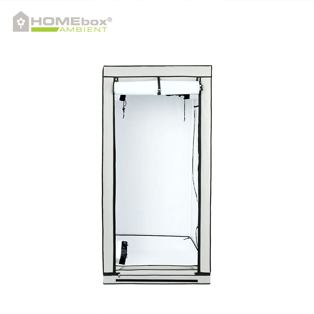 HOMEbox Ambient Q100 Growbox 100x100x200 cm – geöffnet mit weißer PAR+ Innenbeschichtung