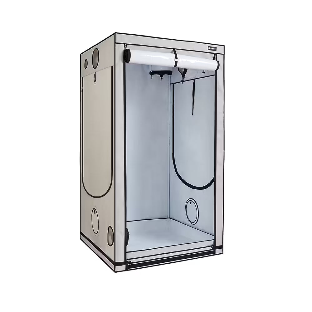 HOMEbox Ambient Q120+ Growbox 120x120x220 cm – beiges Growzelt, Frontansicht