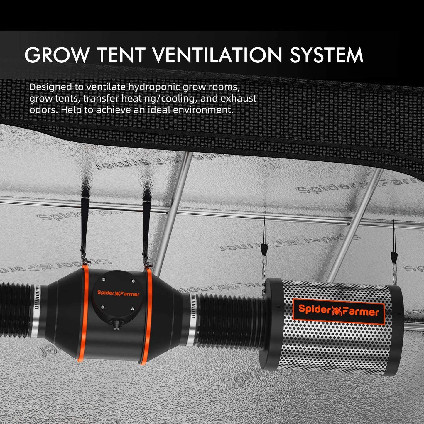 Smartes Grow box-Set 70×70×160 cm mit Bluetooth & WLAN