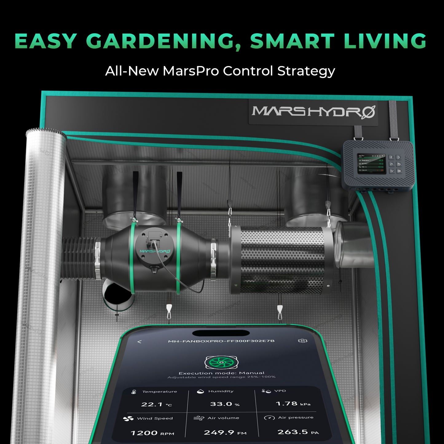 Mars Hydro TS 1000 LED Komplett Set 70x70x160 cm mit iControl Smart Controller