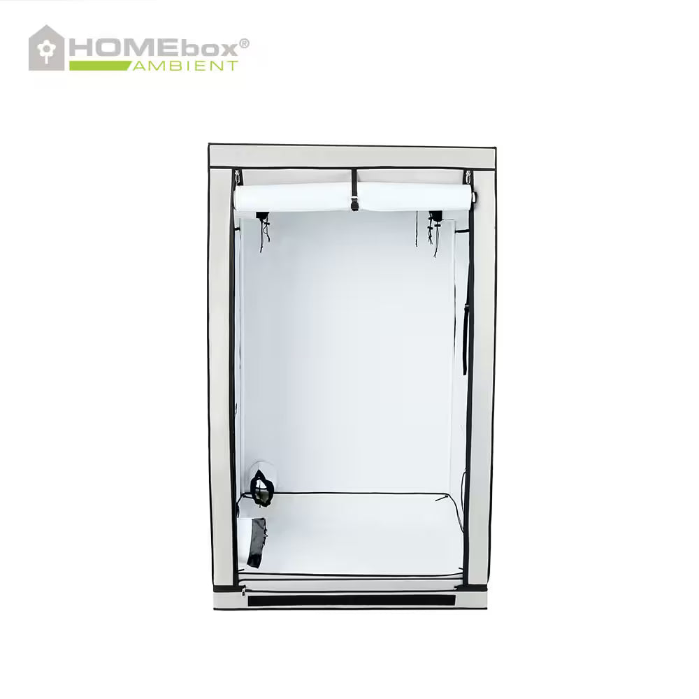 HOMEbox Ambient Q120 Growbox 120x120x200 cm – geöffnet mit weißer PAR+ Innenbeschichtung