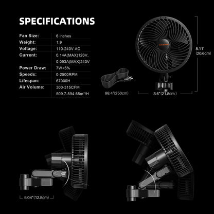 2025 Spider Farmer GGS Controller Kit with Next-Gen 6” Clip Fan