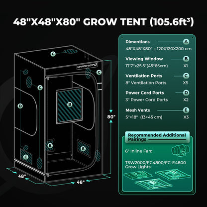 Mars Hydro Growbox 120×120×200 cm Pro | 2000D