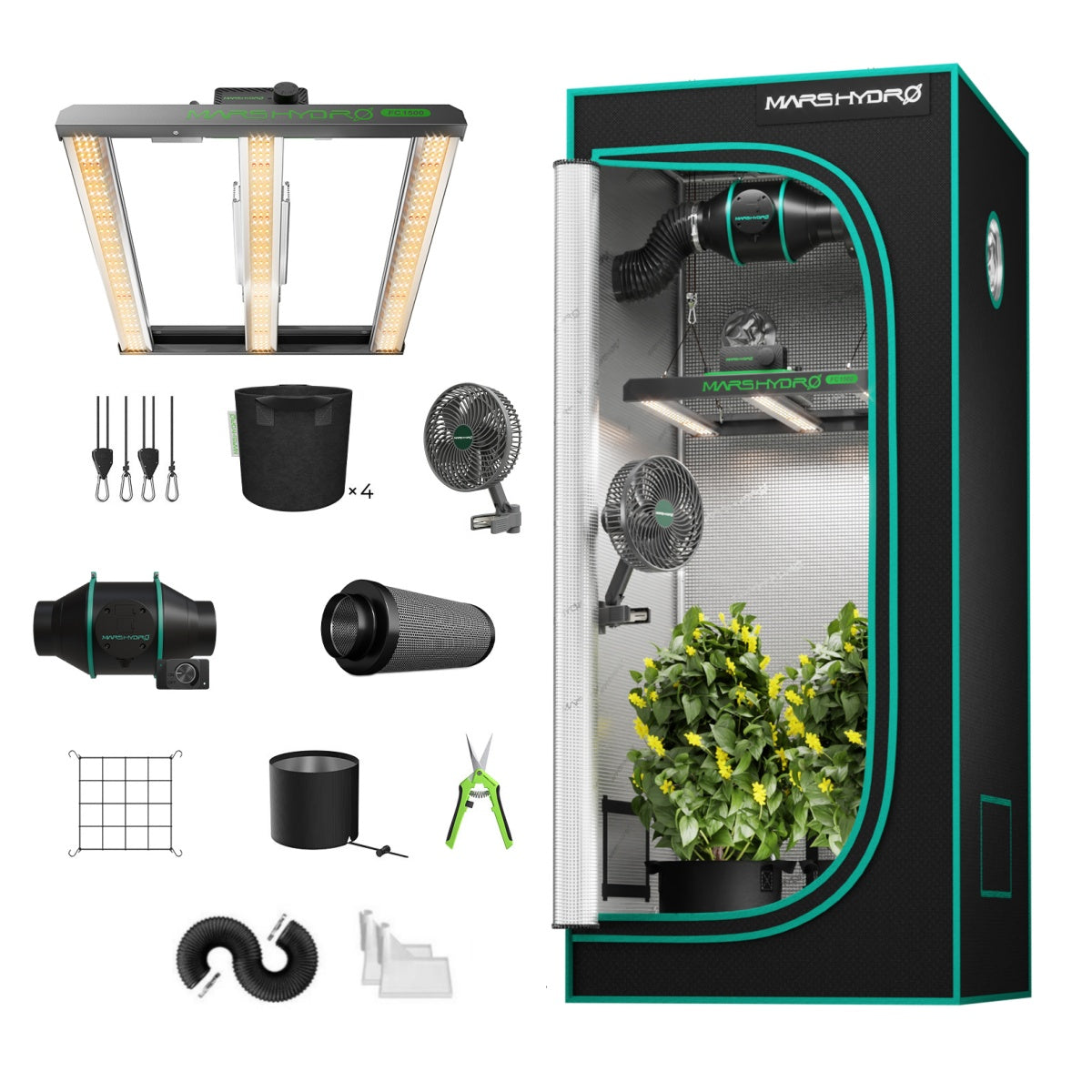 Mars Hydro FC-1500-EVO Komplett Set 80x80x160 cm