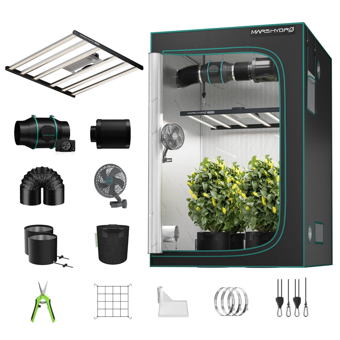 Mars Hydro Growbox Komplettset 120x120x200 cm mit FC-E4800 480W