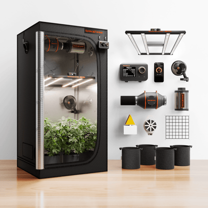Spider Farmer Growbox Komplettset 90x90x180 cm mit G3000 300W & App-Steuerung