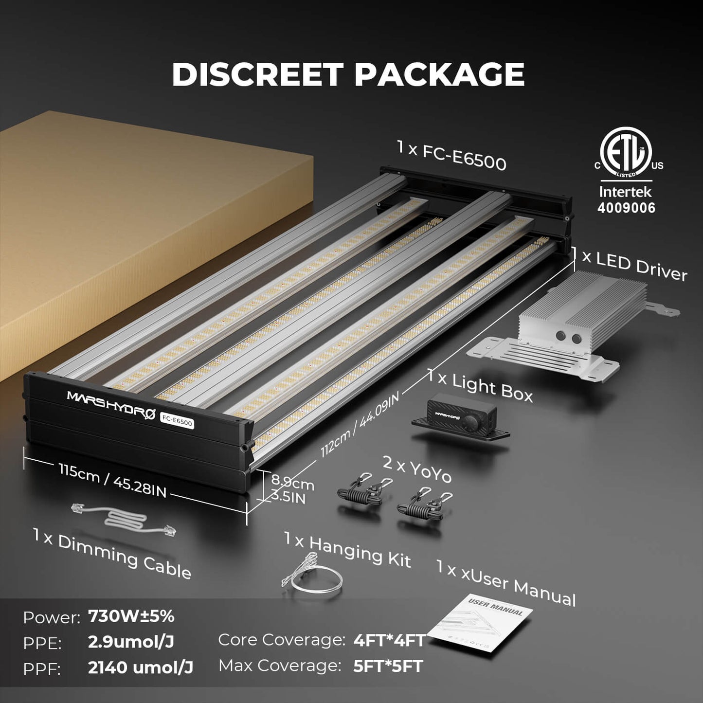 Mars Hydro FC-E6500 Dimm-Empfehlung – Hängehöhe und Dimmstufen für Sämling, Wachstum und Blüte