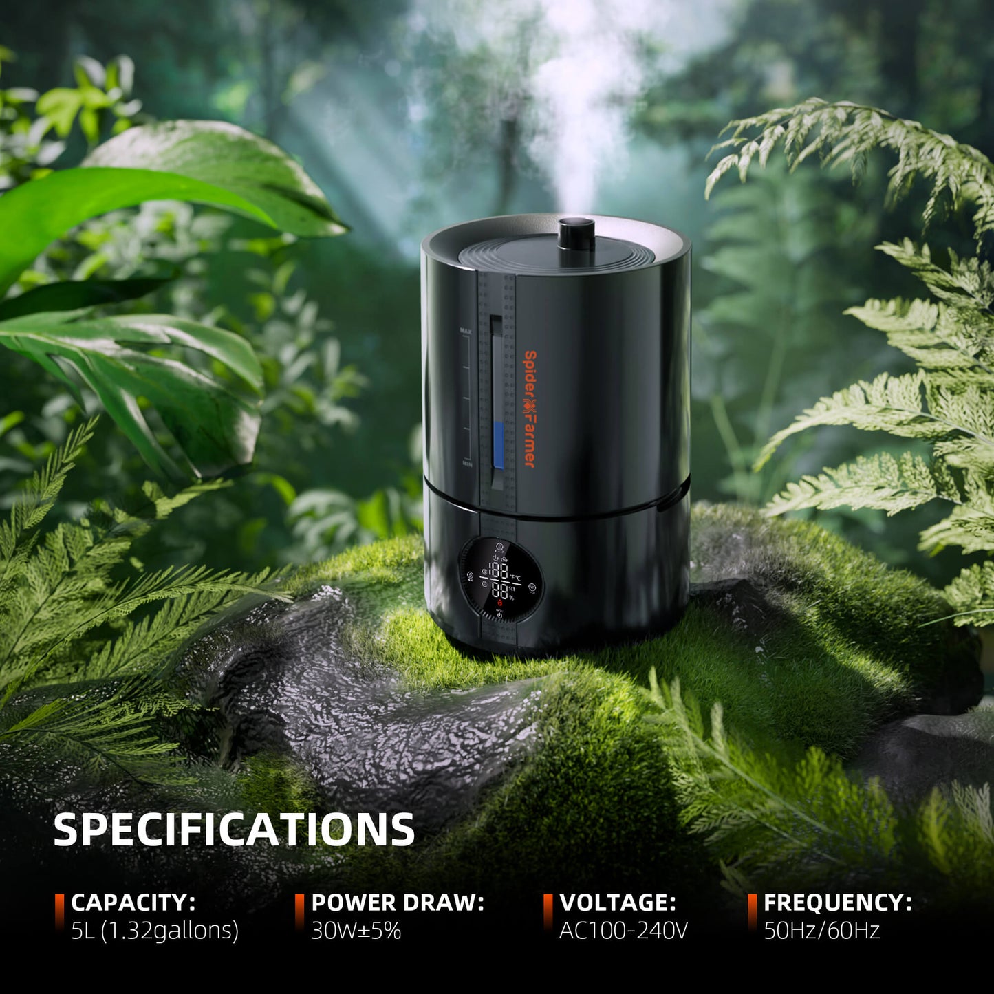 Spider Farmer 5 L Smart-Luftbefeuchter für Growbox & Growzelt