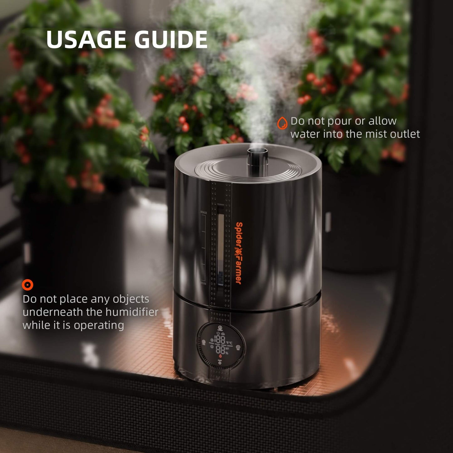 Spider Farmer 5 L Smart-Luftbefeuchter für Growbox & Growzelt