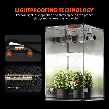 2025 Spider Farmer® 60x60x140cm Complete Grow Tent Kit丨SF1000D Full Spectrum
