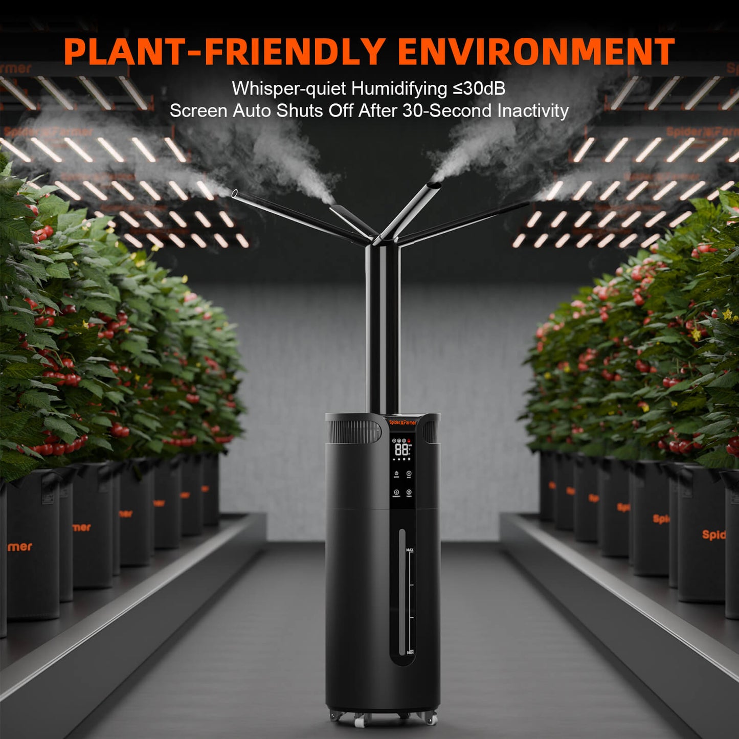 Spider Farmer Luftbefeuchter 16 L – Ultraschall-Befeuchter mit 1400 ml/h für große Growboxen und Grow-Räume