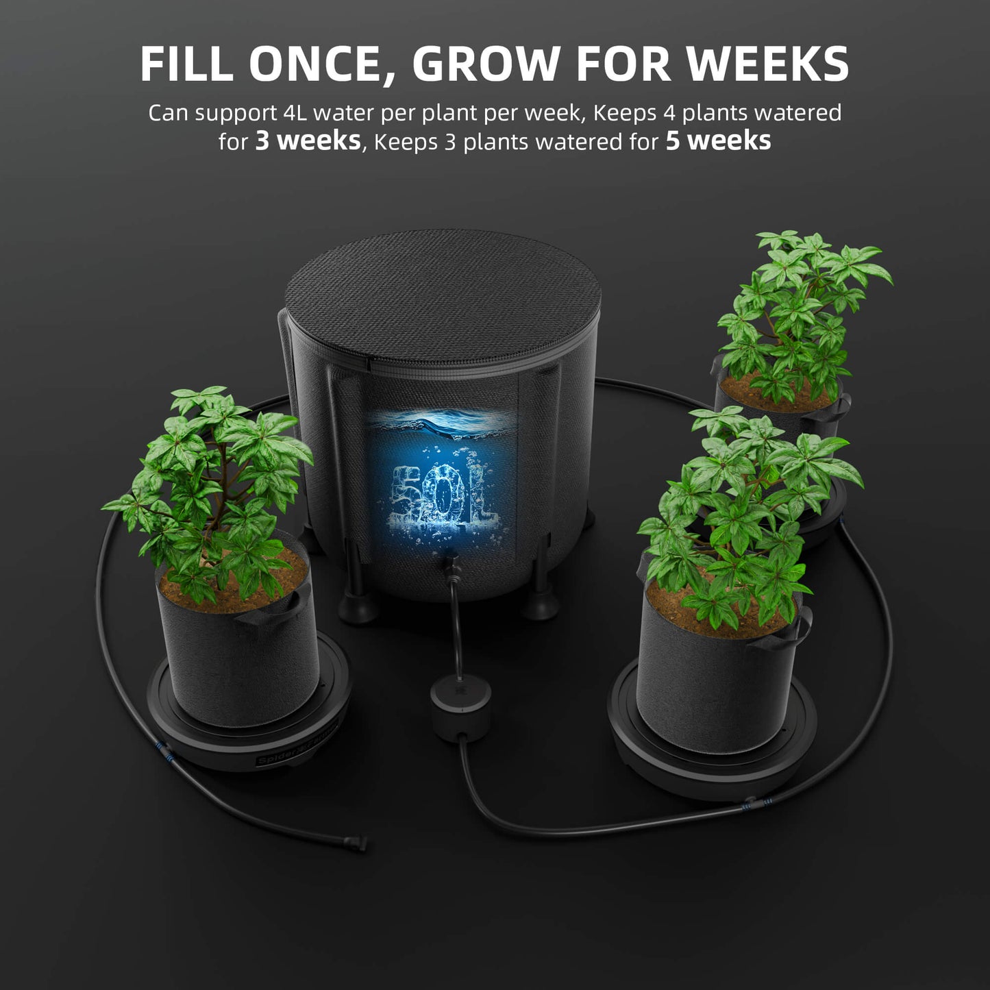 Spider Farmer 3 Pack Gravity FEd Silent self Watering