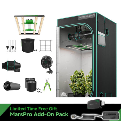 Mars Hydro Growbox Komplettset 100x100x180 cm mit FC-E3000 300W