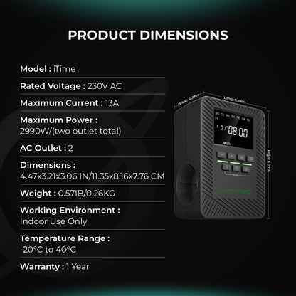 Mars Hydro iTime – smarte 2-fach-Zeitschaltuhr mit App